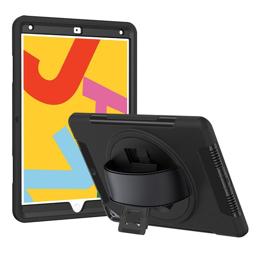 USP Rugged Samsung Galaxy Tab A7 Lite (8.7") Case Black - Built-in-Kickstand,Adjustable Hand Strap, Pen Holder,DropProof,ShockProof