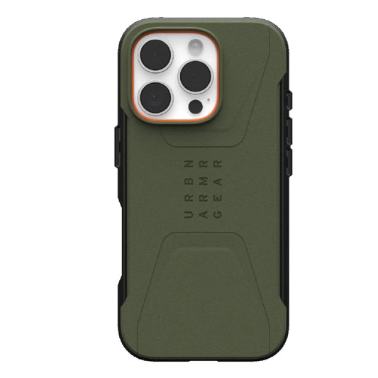 UAG Civilian MagSafe Apple iPhone 16 Pro (6.3") Rugged Case - Olive Drab (114444117272), 20ft. Drop Protection (6M),Tactical Grip, 10 Years Warranty