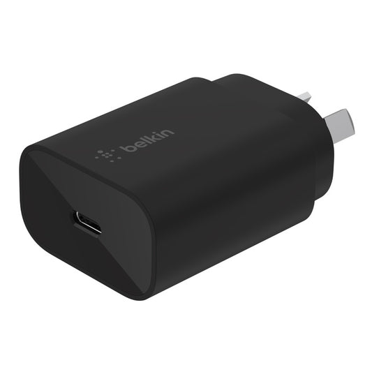 Belkin BoostCharge 25W USB-C PD 3.0 PPS Wall Charger - Black (WCA004AUBK), Dynamic Power, Safe  Efficient, Compact  Travel-Ready, 2 Years Warranty