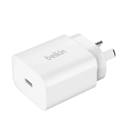 Belkin BoostCharge 20W USB-C PD 3.0 PPS Wall Charger - White (WCA007AUWH), Safe  Efficient, Compact  Travel-Ready, Portable Design, 2 Years Warranty