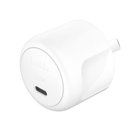 Belkin Boostcharge Compact 20W USB-C PD 3.1 Wall Charger - White (WCA009AUWH), Dynamic Power,Safe  Efficient, Compact  Travel-Ready,2 Years Warranty