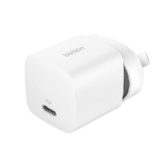 Belkin BoostCharge 25W USB-C PD 3.1 Cubic Wall Charger - White (WCA012auWH), Portable  Powerful, Apple, MFI-Certified, CEW $2500, 2 Years Warranty