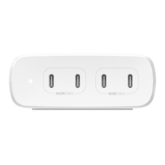 Belkin BoostCharge Pro 200W USB-C (PD 3.0) 4-Port GaN Wall Charger - White (WCH015AUWH), 140W Max Single Port, Universal Compatibility,2 Year Warranty