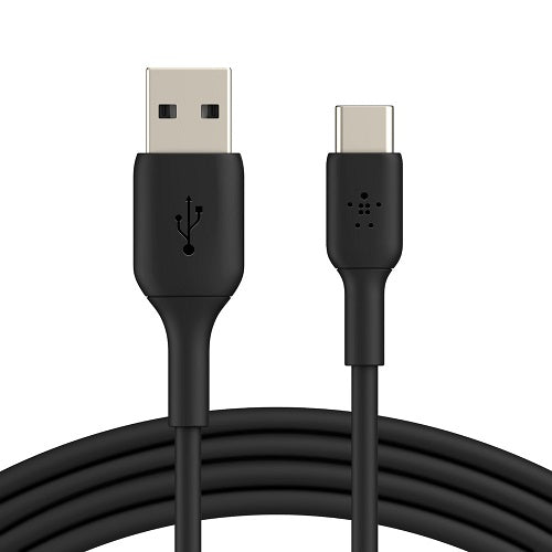 Belkin BoostCharge Braided USB-C to USB-A Cable (1M) - Black (CAB002bt1MBK), 15W, 480Mbps, 30K+ Bends, USB-IF Certified,iPad, MacBook,2 Years Warranty