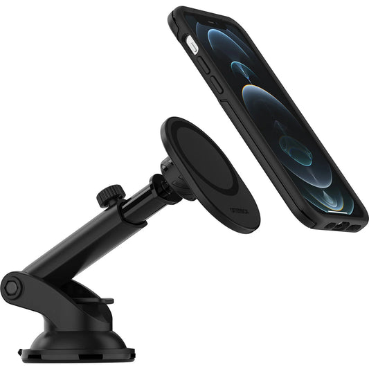 OtterBox Car Dash  Windshield Mount for MagSafe Black-(78-80446),Adjustable Mount,Strong Magnetic Alignment,Holds phone Securely, 2 Years Warranty
