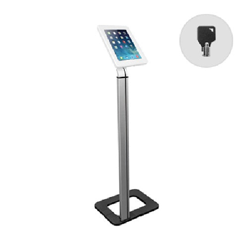 Brateck Anti-theft Tablet Kiosk Floor Stand with Aluminum Base Fit Screen Size  9.7”-10.1”, 368x277x1131mm Anti-theft Lock with a Key (LS)