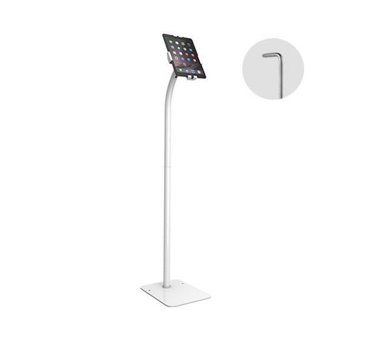 Brateck Universal Anti-Theft tablet floor stand compatible with most 7.9”-11” Tablets-White 220x300x1238mm Anti-Theft Locking Screw(LS)