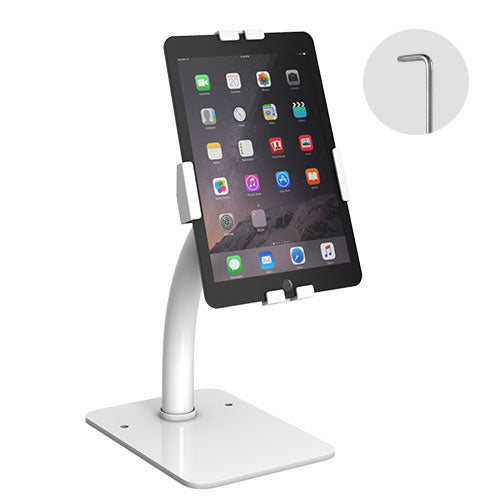 Brateck MPBT-PAD33-03 Universal Anti-Theft Tablet Countertop Fit most  7.9” to 11” Tablets - White 160x230x415mm, Anti-Theft Locking Screw (LS)