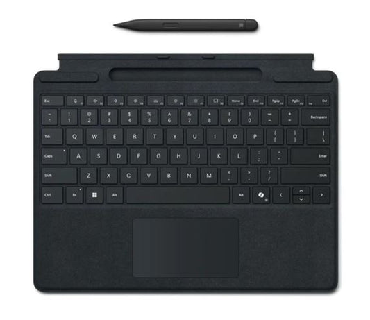 Microsoft Surface Pro 8/9/X/10/11 Business Signature Mechanical  Backlit Key Large Type cover Keyboard Black with Slim Pen - EU required