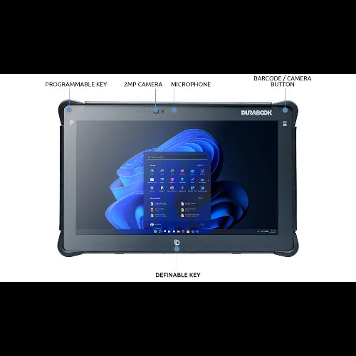 DURABOOK R11, 11.6" SR 1000 NIT, Intel® Core™ i5-1235U,Windows 11, 16GB RAM, 256GB PCIe SSD,Wi-Fi 6E, Bluetooth v5.3, 2MP Front Camera,3 year Warranty