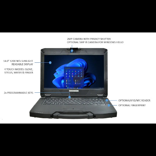 DURABOOK S14I, 14" Sunlight Readable Full HD (1000 nits), Intel® Core™ Ultra 5 125U, Windows 11, 16GB RAM, 512GB PCIe SSD,Wi-Fi 7,  3 year Warranty