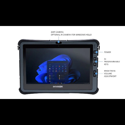 Durabook, U11, 11.6" FHD, Intel® Core™ i5-1230U, Windows 11, 8GB RAM, 256GB PCIe SSD, Wi-Fi 6E, Bluetooth v5.3, 2MP Front Camera, 3-year Warranty