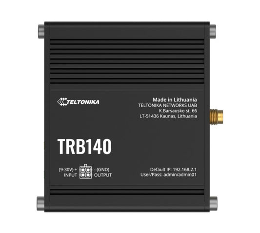 Teltonika TRB140 Industrial Rugged LTE Gateway, 4G/LTE (Cat 4), Compatible with Industrial DNP3  Modbus Communication Protocols, PSU included