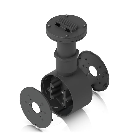Ubiquiti Camera Dual Mount,Black,Tamper-resistant,Back-to-back,2 Bullet/Dome/Turret,Sup Surface/Pole/Pendant Instal,1 1/2" NPS Thread Conduit