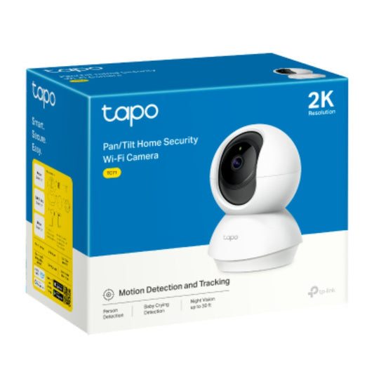 TP-Link TC71 Pan/Tilt Home Security Wi-Fi Camera, 2K, 3MP (2304x1296), Two-Way Audio, Sound  Light Alarm, Motion Detect