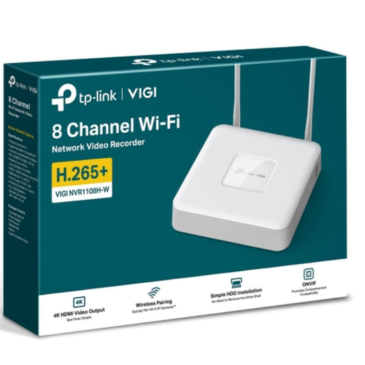 TP-Link VIGI NVR1108H-W 8 Channel Wi-Fi Network Video Recorder, 4K HDMI Output?16MP Decoding Capacity?RX/TX-80Mbps/60Mbps?8-Channel Simultaneous