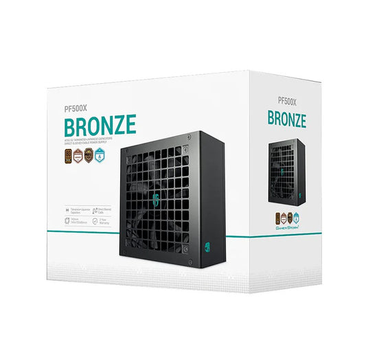 DeepCool PF500X 500W Gamer Storm 80+ Bronze/ Cybenetics ATX Power Supply 120mm Fan, Japanese  Taiwanese Capacitors, DC to DC, ATX12V V2.52