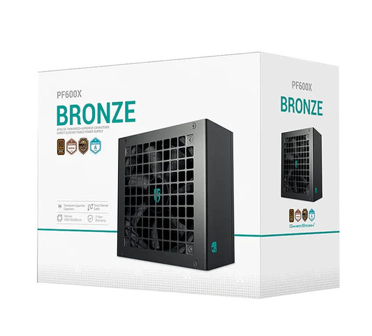 DeepCool PF600X 600W Gamer Storm 80+ Bronze/ Cybenetics ATX Power Supply 120mm Fan, Japanese  Taiwanese Capacitors, DC to DC, ATX12V V2.52