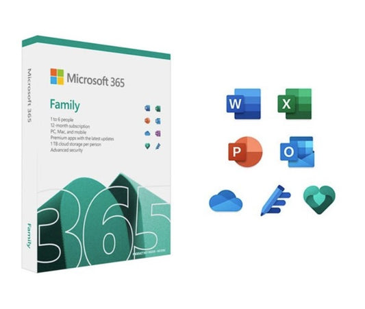 Microsoft 365 Family 2023 English APAC 1 Year Subscription Medialess for PC  Mac. NEW Retail Pack with Product Key (LS) EP2-36888