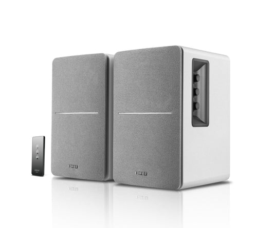Edifier R1280T-WHITE SILVER Lifestyle Bookshelf Speakers Brown - 3.5mm AUX/Dual RCA, 42W,  MDF Wooden Enclosure