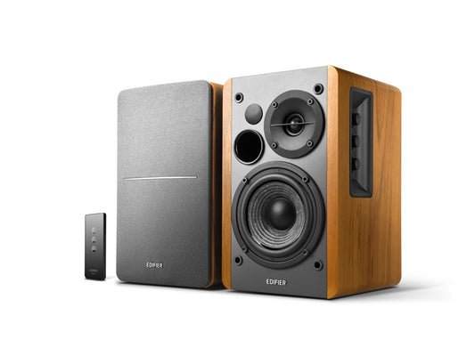 Edifier R1280T-BROWN Lifestyle Bookshelf Speakers Brown - 3.5mm AUX/Dual RCA, 42W,  MDF Wooden Enclosure