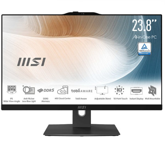MSI Modern AM242TP 1M-1834AU,Black, 23.8" 10 Points Touch Screen, Core 5 120U/D5 16GB/1TB SSD/WiFi6/Webcam/Height Adjustable/Wired KBM/Win11Pro/3Y OS