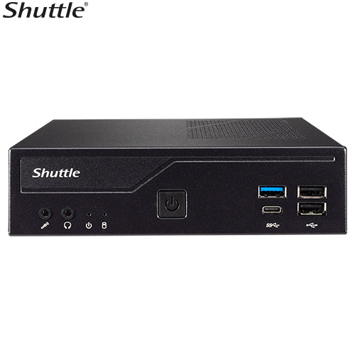 Shuttle DH610 Slim Mini PC 1L Barebone - Intel 12th/13th/14th Gen , 2xDDR4, 2.5" HDD/SSD bay, 2xLAN (1G  2.5G), 2xRS232, HDMI, 2xDP, 120W, Vesa