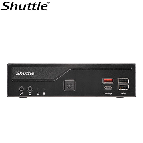 Shuttle DH810 Slim Mini PC 1.3L chassis - Intel® Core™ Ultra 200 serie ,2 x DDR5 SODIMM slots,48GB, 2xLAN (1G  2.5G), 2xRS232, HDMI, 2xDP, 120W, Vesa