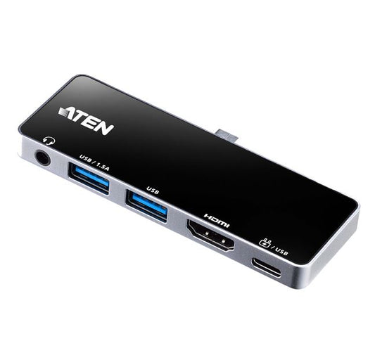 Aten USB-C Travel Dock with Power Pass-Through, Multiport connection, Supports DP1.4 with single HDMI video output, Designed for iPad Pro  Surface