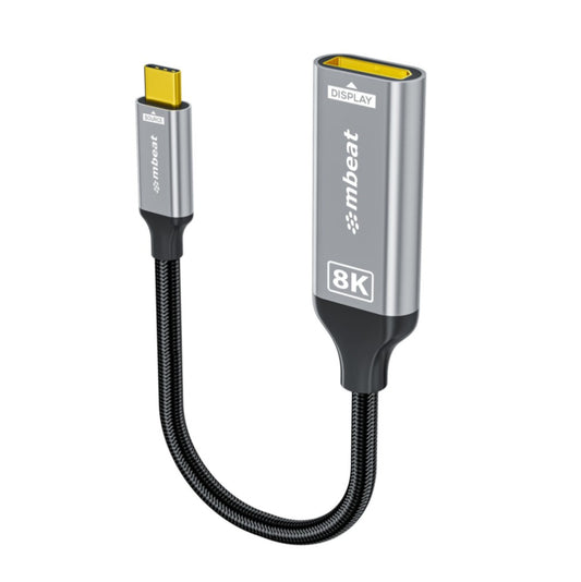 mbeat Tough Link 8K USB-C to DP Adapter - Space Grey USB-C (male) to DisplayPort (female) Up to 32.4Gbps (DisplayPort 1.4)