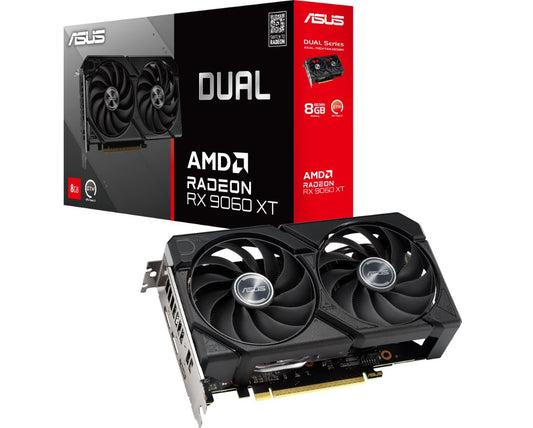 ASUS AMD Radeon Dual RX9060XT 8G GDDR6 20 Gbps? 128-bit 2.5 Slot 202 x 120 x 49mm