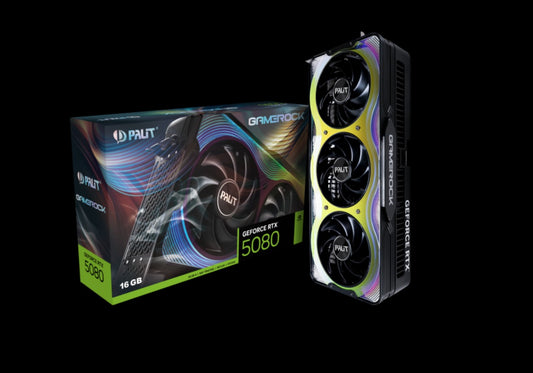PALIT RTX5080 GAMEROCK 16GB GDDR7 256bit 3-DP HDMI ARGB PCI-E 5.0 NE75080019T2-GB2030G
